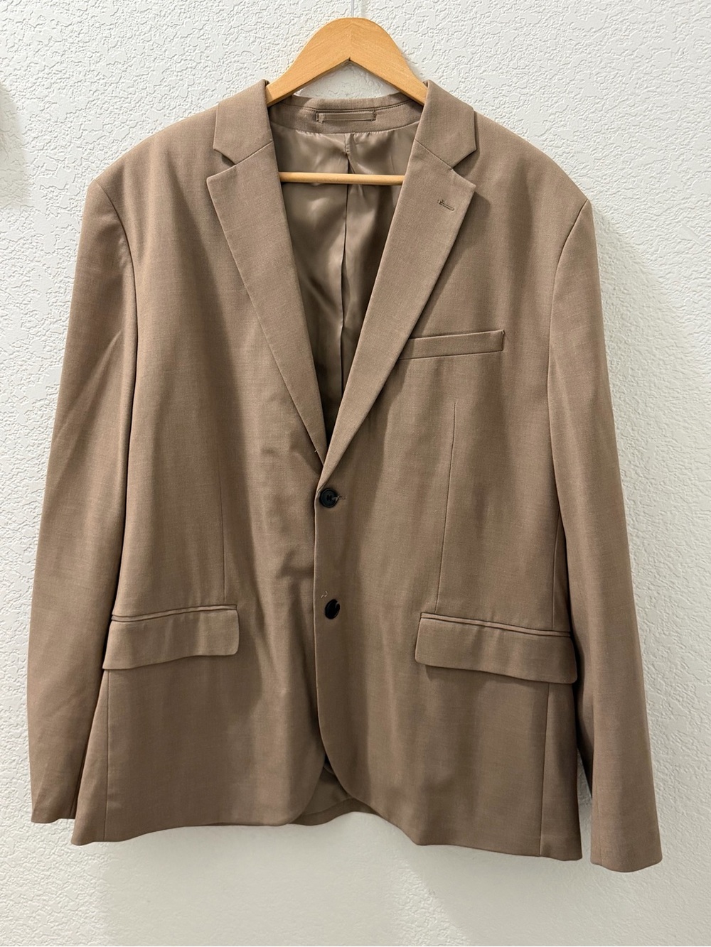 Men's Tan Blazer - Classic Two-Button Tailored Jacket with Dress Pants